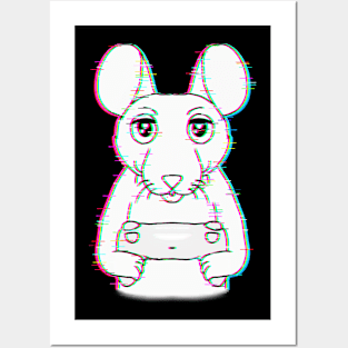 Gaming Rat (Glitched Version) Posters and Art